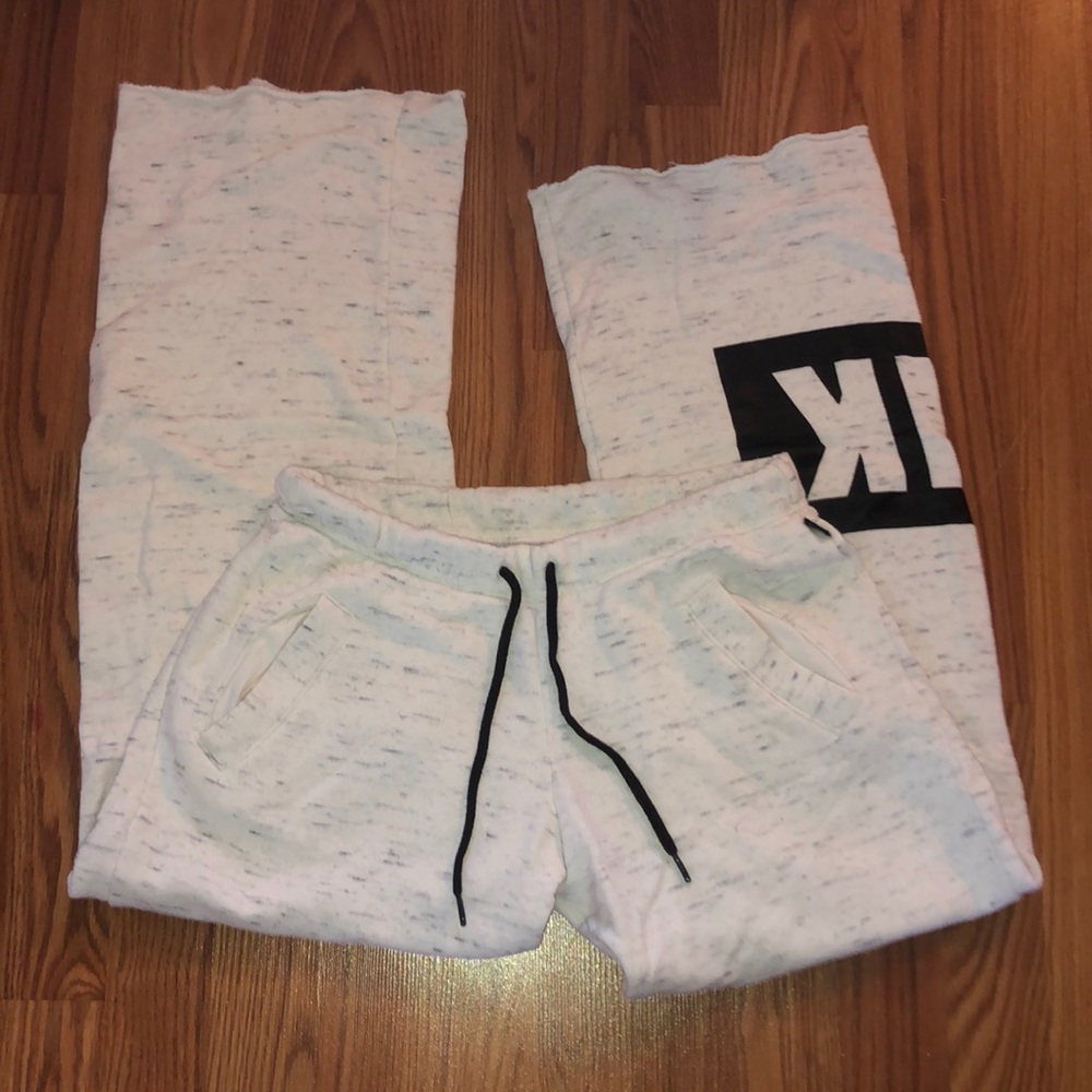 Pink Victoria Secret White Sweatpants